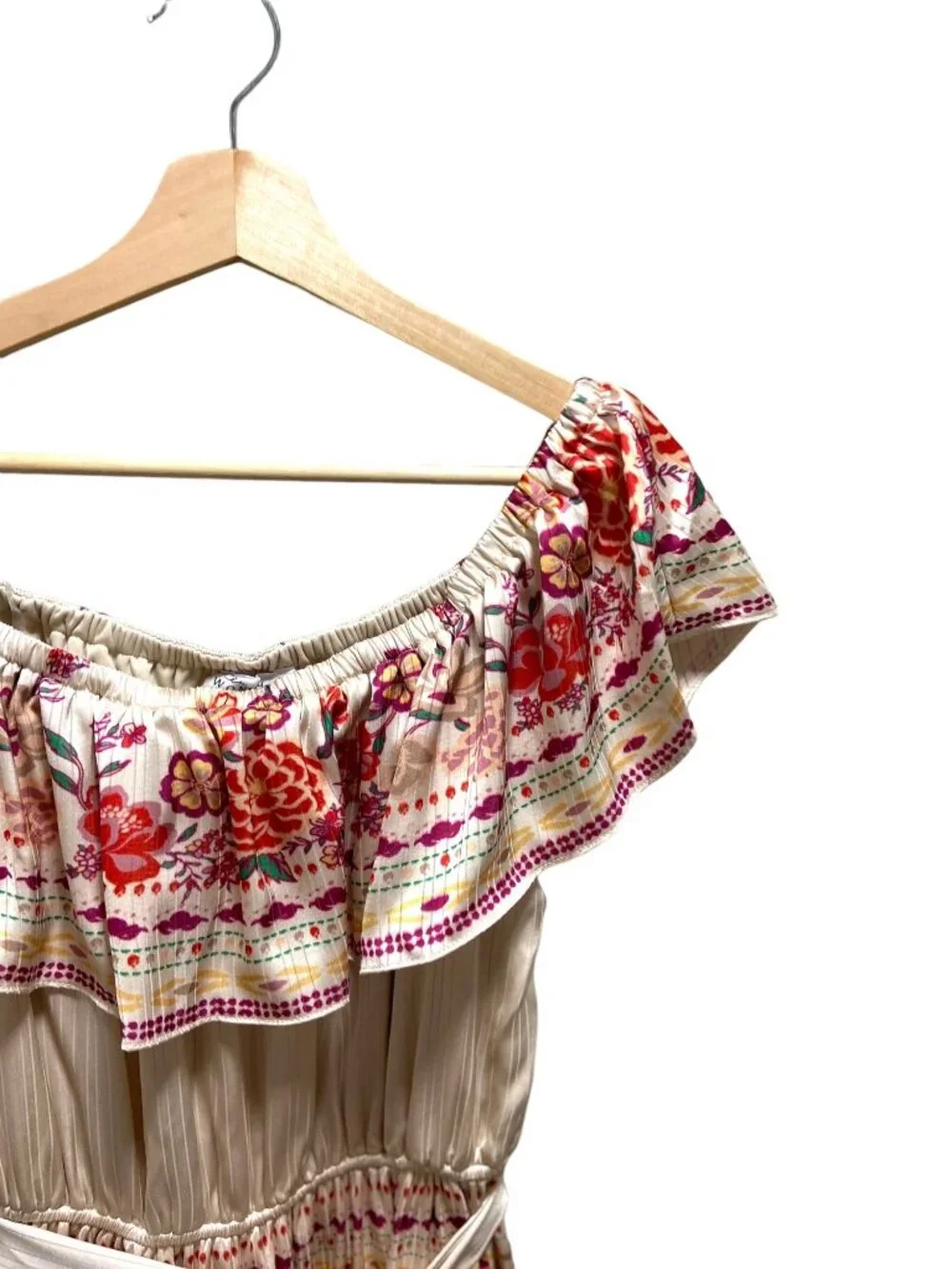 Emily Wonder Maxi Dress Beige Size L NWT Bohemian Cottagecore Spring Wedding